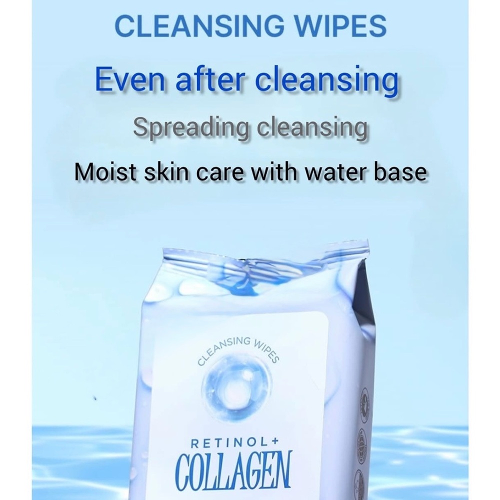 3x Retinol + Collagen Cleansing Wipes (For All Skin Types) - 30 wipes each pack